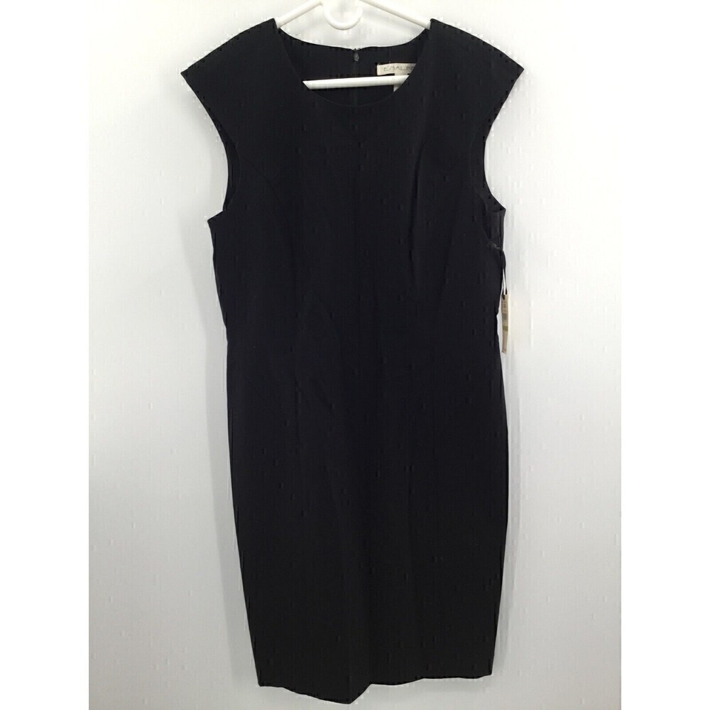 Emaline Essentials Black Solid Tech Stretch Sheath Dress size 14